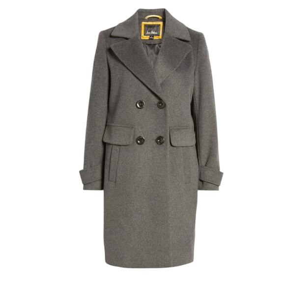 Sam Edelman Women's Wool Blend Peacoat Size 4 Gray Double Breasted Winter Coat - Picture 1 of 12